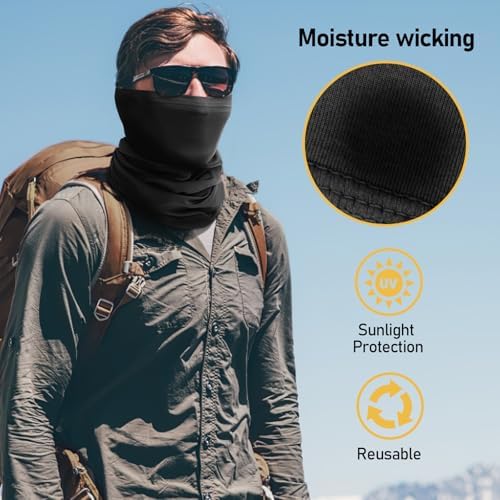 TICONN Neck Gaiter Face Cover Scarf, Neck Warmer Breathable Sun & Wind-proof for Skiing Fishing Hiking Cycling