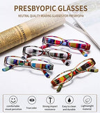 Reading Glasses 4 Pairs Fashion Ladies Readers Spring Hinge with Pattern Print Multicolor Eyeglasses for Women +1.75