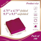 Perfect Stix - 2 Ply Burgundy-100ct 2 Ply Burgundy Napkin-100 Paper Cocktail Beverage Napkins, 2-Ply, Burgundy (Pack of 100)
