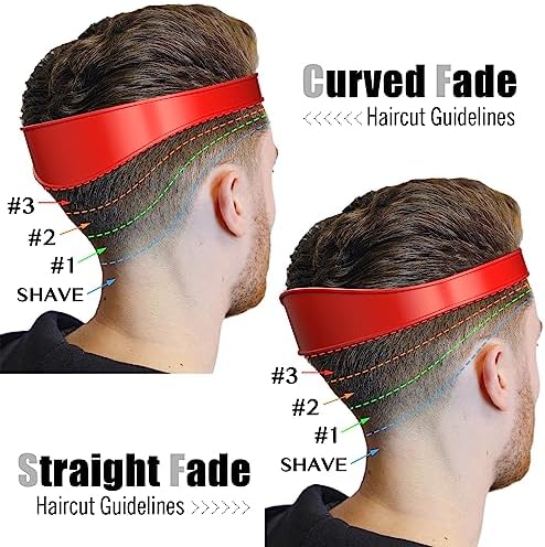 AOMGD Neckline Shaving Template and Adjustable Hair Trimming Guide,DIY Self Haircutting System, Shaving and Keeping a Clean and Straight Neck Hairline,Easy Use Tool Soft Portable (Red)