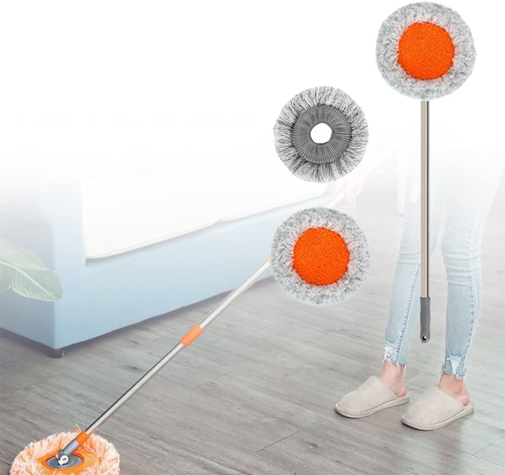 360° Rotatable Adjustable Cleaning Mop, Extendable Wall Cleaning Mop with Long Handle, Multifunctional Dust Mops Household Rotating Mops for Wall Ceiling Window Floor (Grey, 50-95CM)