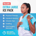 ICEWRAPS 12" x 21" Extra Large Reusable Ice Pack with Soft Fabric Cover, Flexible Cold Therapy Clay Pack for Knee & Back Swelling, Chronic Pain Relief – FSA-HSA Eligible