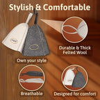 ASKOLD 2pcs Sauna Hats Wool, Sauna Hat for Men Wool Sauna Hat Banya Hat for Men Sauna Cap for Men, Sauna Hat Cap for Women