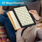 5X Large Page Magnifying Glass for Reading, Full-Page Viewing Area Magnifier Handheld Lightweight Magnifier for Reading Seniors and Low Vision Person Black