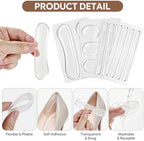 32Pcs Non-Slip High Heel Grips, Silicone Shoes Cushion Inserts Pads, Clear Slingback Foot Protectors Sticker, Self-Adhesive Gel Heel Strips for High Heels, Sandals, Sports Shoes, Women, Men