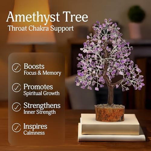 Amethyst Tree -Amethyst Tree of Life, Chakra Tree, Chakra Tree of Life, Healing Crystals, Money Tree, Spiritual Decor for Home, Gemstones and Crystals