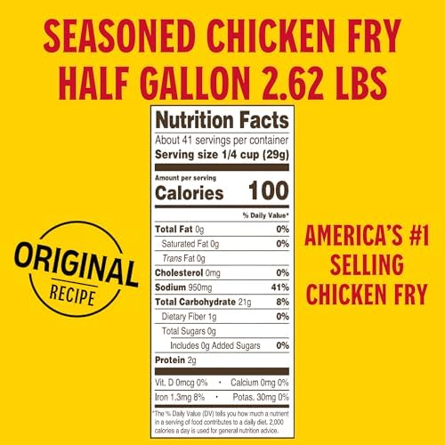 Louisiana Seasoned Chicken Fry Batter Half Gallon - 2.62 lbs - Crispy Southern Coating Mix for Fried Chicken - Delicious and Convenient Coating Filled with Cajun Flavor - Easy to Make Recipe - Just Add Water