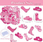 36PCS Edible Cowgirl Cupcake Toppers Wafer Ppaer HorseShoe Hat Cupcake Picks Edible Cowgirl Rodeo Cake Decorations for Western Cowgirl Theme Birthday Baby Shower Party Cake Decor Supplies