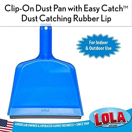 Angle Broom w/Dustpan, Indoor, 9.25" W Head, Smaller Style- Made w/Recycled Soda Bottles & Polished Aluminum Lightweight Handle, by LOLA, 1 Count