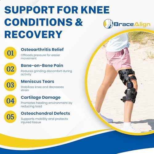 EasyStrap Pro OA Unloader Knee Brace - Adjustable Hinged Osteoarthritis Support for Bone on Bone Knee Pain, Meniscus Tears & Cartilage Damage L1843 L1851 (LEFT LEG)