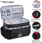 BAGSFY Travel Medicine Bag Organizer, Medical Bag Empty, Pill Bottle Organizer for Home, Large Medication Storage, Travel Carrying Case First Aid Kit Bags Empty, Emergency Kit.