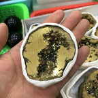 Stone Yellow Metal Angel Halo Earth Crystal Titanium Bismuth Silicon iris Cluster Cures (1pcs)