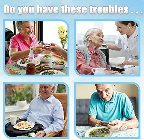EDWERD Adult Bib Dining Scarfs for Elderly Parkinson Disabled Handicapped, Mealtime Clothing Protector Daily Living Eating Aids Accessories (Blue)