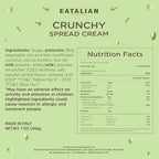 EATALIAN by AMZ BETTER Spreadable Crunchy Pistachio Cream 7 oz/200 gr, Pistachio Cream with Grains, Protein Paste, Sweet Taste, Ideal for Filling Cakes, Excellent for Dubai Chocolate, Made in Italy