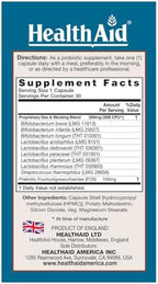 HealthAid Title: GasProbio 35 Billion CFU 9‑Strain Vegetarian Probiotic + Prebiotic, 30 Capsules | Acid & Bile Resistant, Non‑GMO Digestive & Gas Support