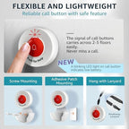 Caregiver Pager Wireless Call Buttons for Elderly Monitoring SOS Alert System Portable Alarm for Nurse Call Seniors Patients Emergency Home