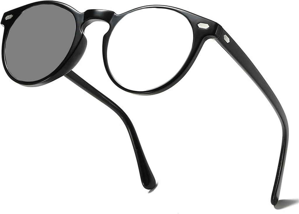 outdoor sports Round Frame Photochromic Gray full lens Reading Glasses For Women Men Transition Reader sunglasses UV400