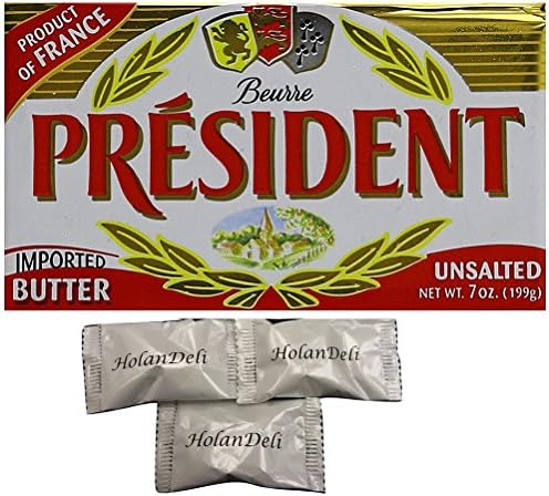 (pack of 45) President Imported Unsalted Butter,7oz (199g). Includes HolanDeli Chocolate Mints.
