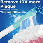 Replacement Head for Philips Sonicare ProtectiveClean 4100 5100 6100 DiamondClean 9500 ExpertClean 7500 FlexCare HealthyWhite Electric Sonic Toothbrush C3 G3 W3 C2 G2 C1 Brush, White, 4 Pcs