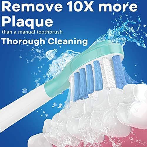 Replacement Head for Philips Sonicare ProtectiveClean 4100 5100 6100 DiamondClean 9500 ExpertClean 7500 FlexCare HealthyWhite Electric Sonic Toothbrush C3 G3 W3 C2 G2 C1 Brush, White, 4 Pcs
