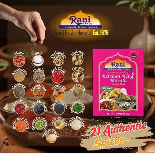 Rani Kitchen King Masala (20-Spice Curry blend) 3.5oz (100g) ~ All Natural | Vegan | No Colors | Gluten Friendly | NON-GMO | Indian Origin