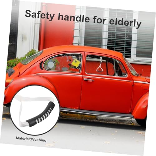 Car Door Handle Assist Grip for Elderly, Portable Car Window Support Handle with White Non-Slip Grip, Vehicle Door Support for Senior Mobility and Safety
