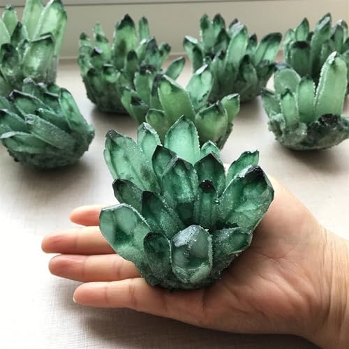 1pc Green Ghost Phantom Quartz Crystal Cluster Rock Stones and Crystals Home Decor Ornaments (Size : About 600-700g)
