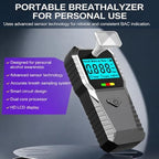 Portable Breathalyzer Alcohol Tester, Digital Breath Alcohol Detector with LCD Display, Multi-Unit BAC & Alcohol Level Indicator, Personal Tester for Home & Travel