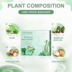 48 PCS Facial Wax Strips for Hair Removal on Face & Body | Gentle Aloe Vera Extract Formula for Sensitive Skin | At-Home Waxing Kit for Eyebrows, Upper Lip, Bikini, Brazilian with 6 Calming Oil Wipes