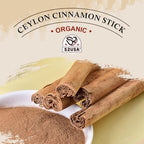 52USA Organic Ceylon Cinnamon Sticks, 1 Ounce (Pack of 2), True Cinnamon Farmed in Sri Lanka, Whole Cinnamon Sticks Bulk, Vegan, Non GMO, 56g
