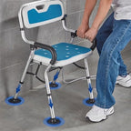 HUHJYUGE Shower Chair for Inside Shower, Shower Chair Foldable, Shower Chair with Arms and Back for Seniors, Portable Adjustable Height Non-Slip Shower Chair for Adults (B)