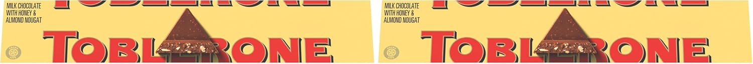 Toblerone Milk Chocolate Bar with Honey and Almond Nougat, 12.6 oz (Pack of 2)