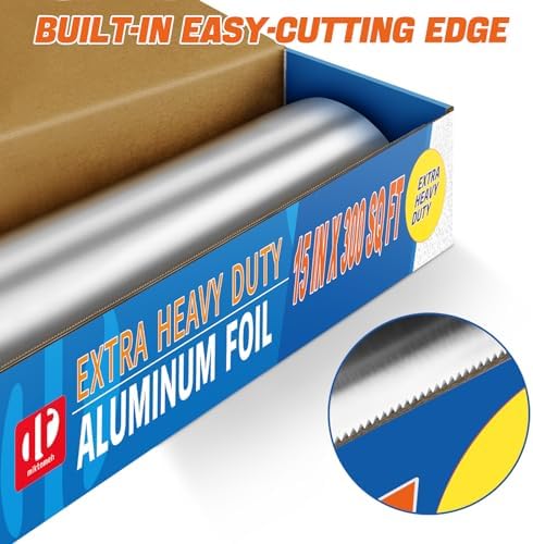 Super Thick Extra Heavy Duty Aluminum Foil 15" x 300 Sq Ft(about 30% Thicker than Conventional Heavy Duty Foil) for Grilling, BBQ, Cooking, Food Storage, Commercial & Pitmasters‘ Use