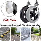 LIGUOYI Wheelchair Caster Wheel with Front Forks, 2 Pcs Hard Rubber Tire 6" 7" 8" Caster Assembly, Solid Wheelchair Accessories, 1/2" Mounting Axle, Anti-wear & Non-Slip, Replacement Casters