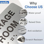 Wellness Room Signs with Raised Text & Grade 2 Braille, Brushed Aluminum/Silver Finish Easy Install with Double-Sided Tape, ADA Compliant Wellness Room Door Sign for Businesses & Offices