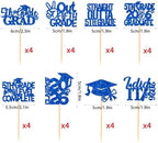 32 Pieces Blue Glittery 5th Grade Grad Cupcake Toppers Class of 2026 5th Grade Graduate Peace out Fifth Grade Cupcake Picks with Grad Cap Diploma 2026 Graduation Cupcake Party Decorations