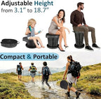 2026 Upgraded XXL 18.7"H Portable Toilet for Adults with Carring Handle for Camping, Adjustable Outdoor Toilet, Folding Collapsible Travel Potty with Storage Bag for Hiking, Tent, Boat, Beach