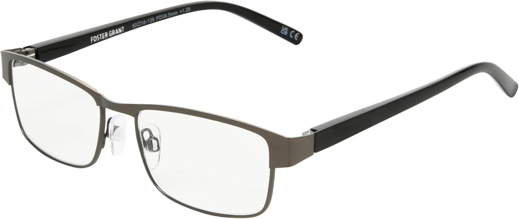 Foster Grant Men's Leo Square Reading Glasses