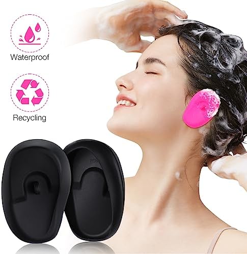 FOMIYES 4 Pairs Waterproof Silicone Ear Covers - Heat Resistant Ear Protectors for Hair Dye and Salon Treatments (Reusable, Random Colors)