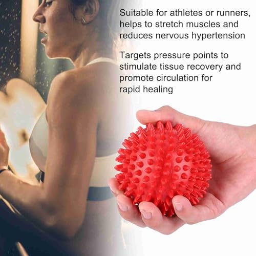 Garosa Spiky Massage Ball, Hard Plastic Point Therapy Muscle Pain Relief Tool for Athletes Runners Red 7.5cm