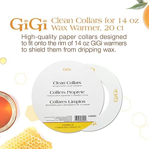 Gigi Wax Warmer Collars - Disposable Waxing Collars for 14 Oz Wax Warmer - No Mess Hair Removal Protection - Easy Cleanup for Salon & At-Home Use, 20 Pcs.
