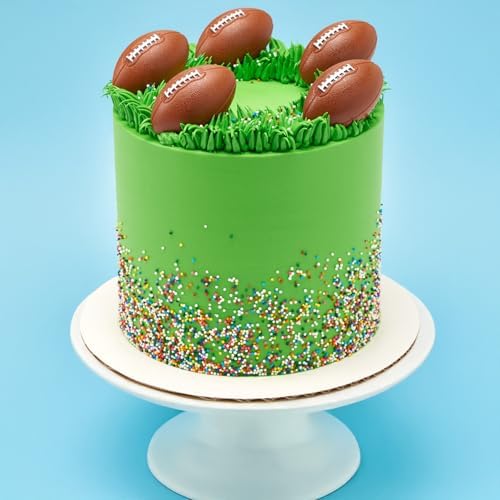 DECOPAC 3D Football Rings, Cupcake Decorations, Food Safe Cake Toppers – 24 Pack