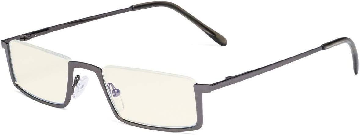 Eyekepper Computer Reading Glasses,UV420 Protection Blue Light Filter,Half-rim Readers,Gunmetal +1.25