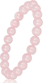 HOZEAL Rose Quartz Handmade Bracelet, Pink Crystal Stone Love Friendship Chakra Bracelet, Business Money Energy Wealth Good Luck Prosperity Feng Shui Yoga Beaded Bracelet for Men Women