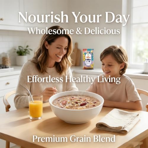 Multigrain Congee Variety Pack 7 Flavors, 60g Each Instant Breakfast Porridge, Mixed Bean Grain Soup, Easy Cook Healthy Cereal