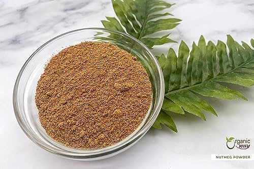 Organic Way Premium Ground Nutmeg Powder (Myristica fragrans) - Healthy Digestion | Organic & Kosher Certified | Non GMO & Gluten Free | USDA Certified | Origin - India (1 Pound (Pack of 1))