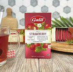 Galil Strawberry Tea Pack of 3 – Caffeine-Free Herbal Tea, Certified Kosher Tea – Non-GMO Fruit Teabags 20 Count, 60 Tea Sachets Total (Pack of 3)