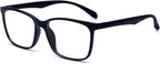 ANRRI Blue Light Blocking Glasses, Anti Eyestrain Lens Lightweight Frame Eyeglasses, Black, Men/Women