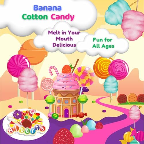 ALBERT'S Cotton Candy – 12 Pack – Yellow Fluffy Sweet Treat – Resealable Tubs – Perfect for Parties & Events (Banana)