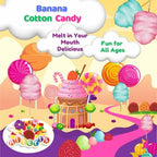 ALBERT'S Cotton Candy – 12 Pack – Yellow Fluffy Sweet Treat – Resealable Tubs – Perfect for Parties & Events (Banana)